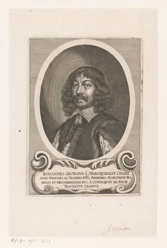 Portret van Johann Georg von Merckelbach by Matthäus Merian, book, 1652