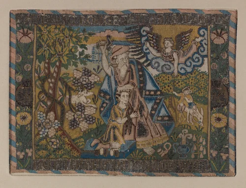 The Sacrifice of Isaac by William Sheldon, textile, 1556-1618
