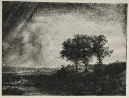 The Three Trees by Rembrandt van Rijn, print, 1643