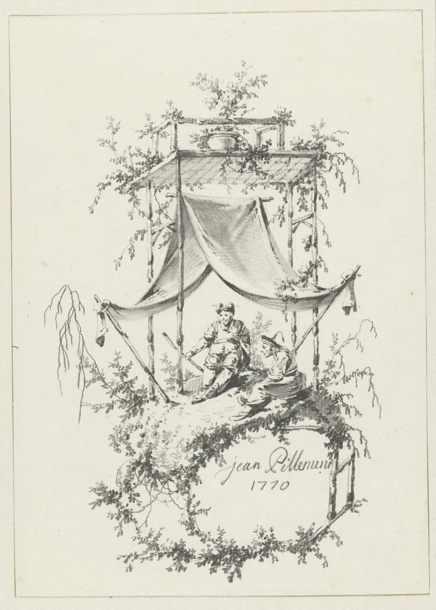 Composition in Chinoiserie style by Jean Baptiste Pillement, drawing, 1770