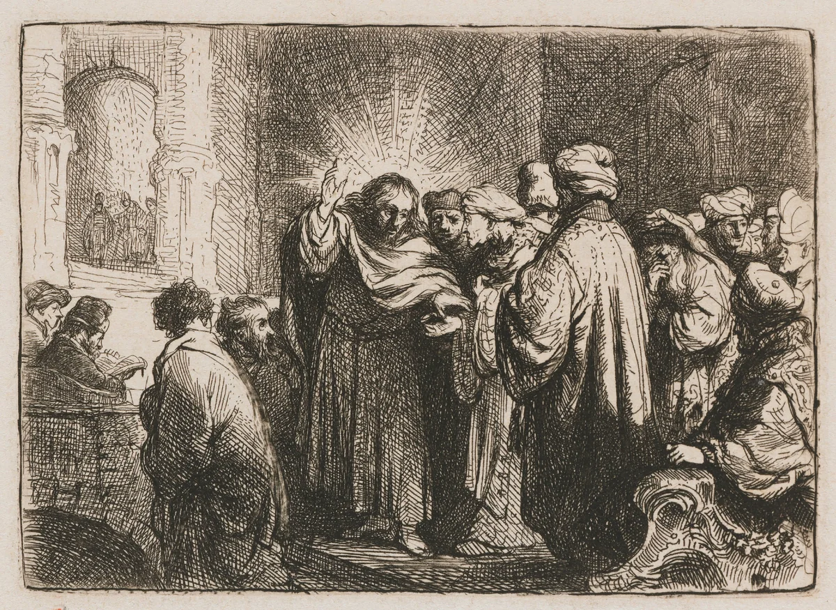 The Tribute Money by Rembrandt van Rijn, print, 1634