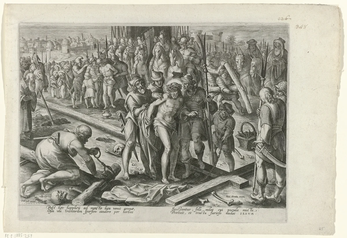 Christus ontdaan van zijn kledij by Unknown, print, 1585-1586
