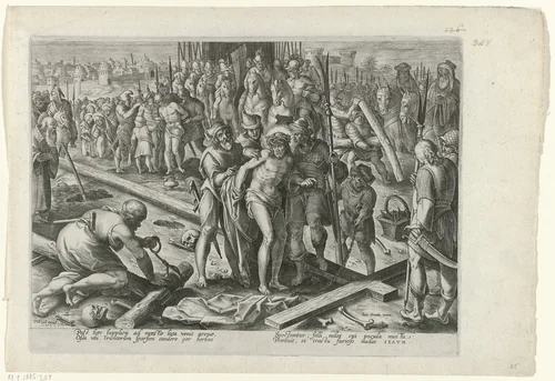 Christus ontdaan van zijn kledij by Unknown, print, 1585-1586