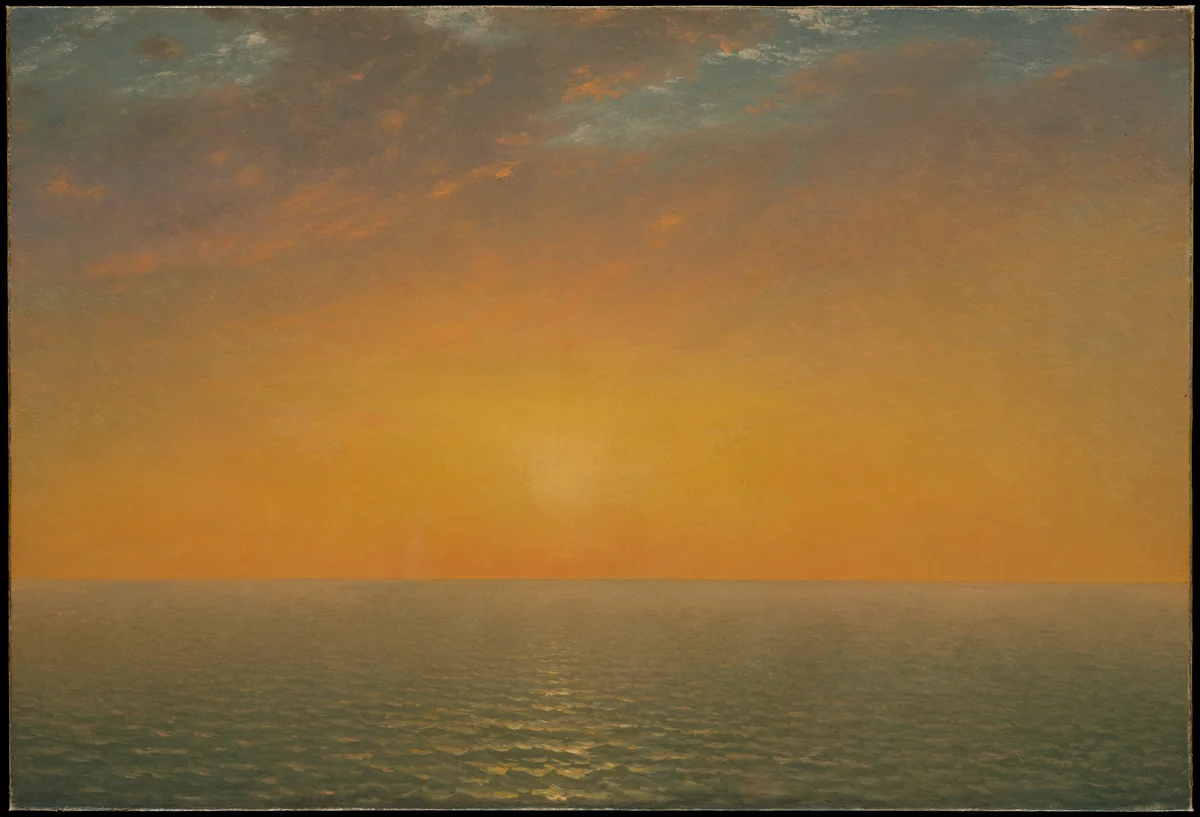 Sunset on the Sea by John Frederick Kensett, artwork, 1872