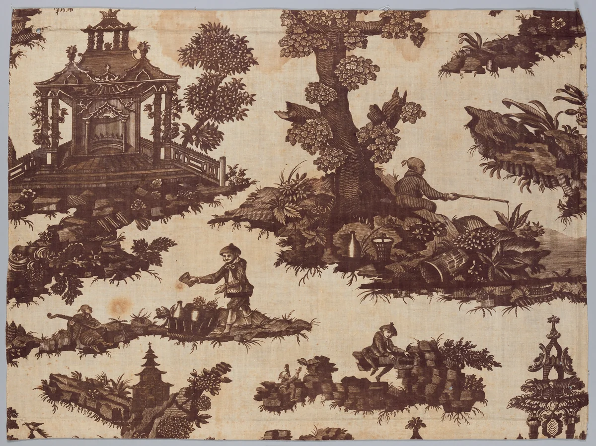 Piece by Bromley Hall Printworks, textile, 1755-1775