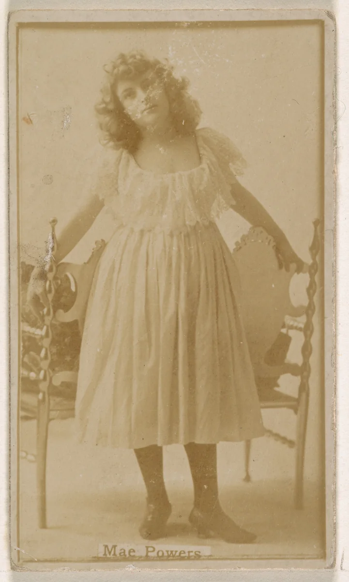 Mae Powers, from the Actresses series (N245) issued by Kinney Brothers to promote Sweet Caporal Cigarettes by Kinney Brothers Tobacco Company, photograph, 1890