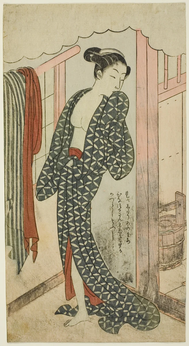 Woman in a Bathhouse by Suzuki Harunobu (鈴木春信), print, 1764-1770