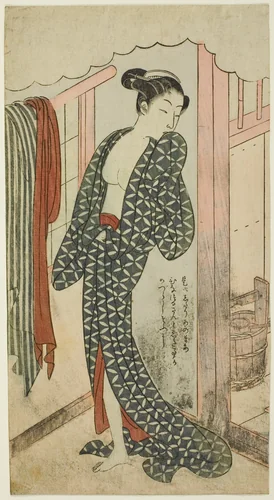 Woman in a Bathhouse by Suzuki Harunobu (鈴木春信), print, 1764-1770