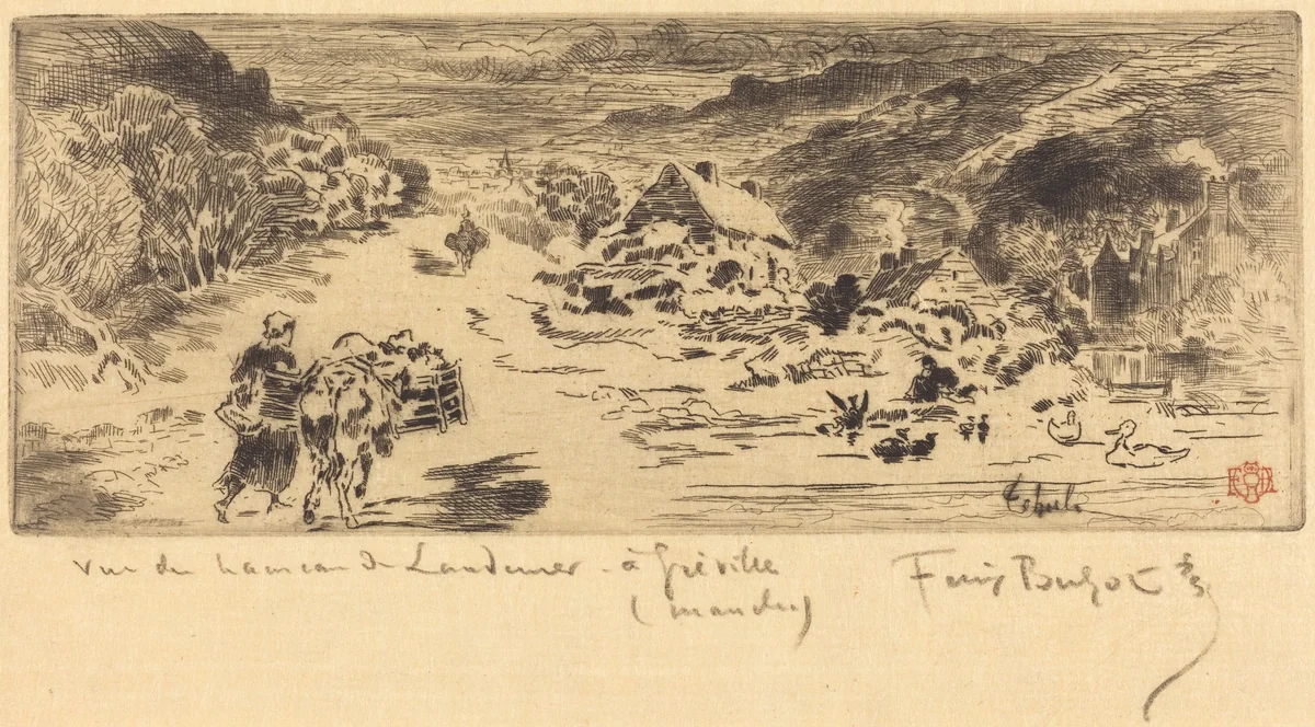 L'Entrée de Landemer (Hague) by Félix-Hilaire Buhot, print, 1873