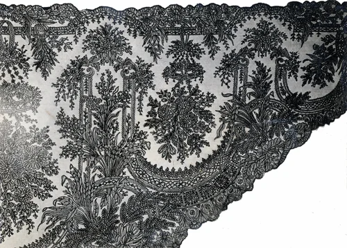 Half Shawl by France or England, textile, 1865-1875