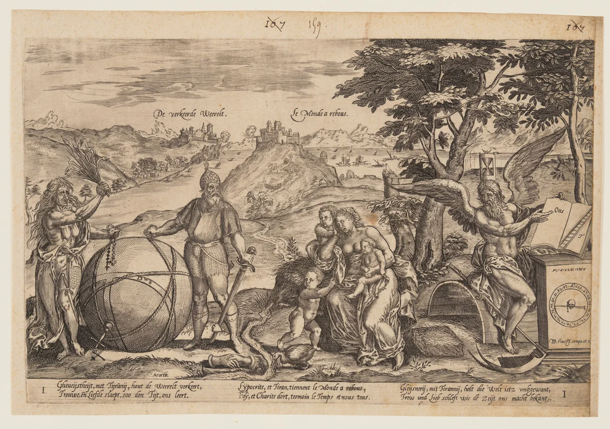 The World Upside Down by Anton Wierix, print, 1579