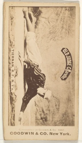 Michael "Silent Mike" Joseph Tiernan, Right Field, New York, from the Old Judge series (N172) for Old Judge Cigarettes by Goodwin & Company, photograph, 1887