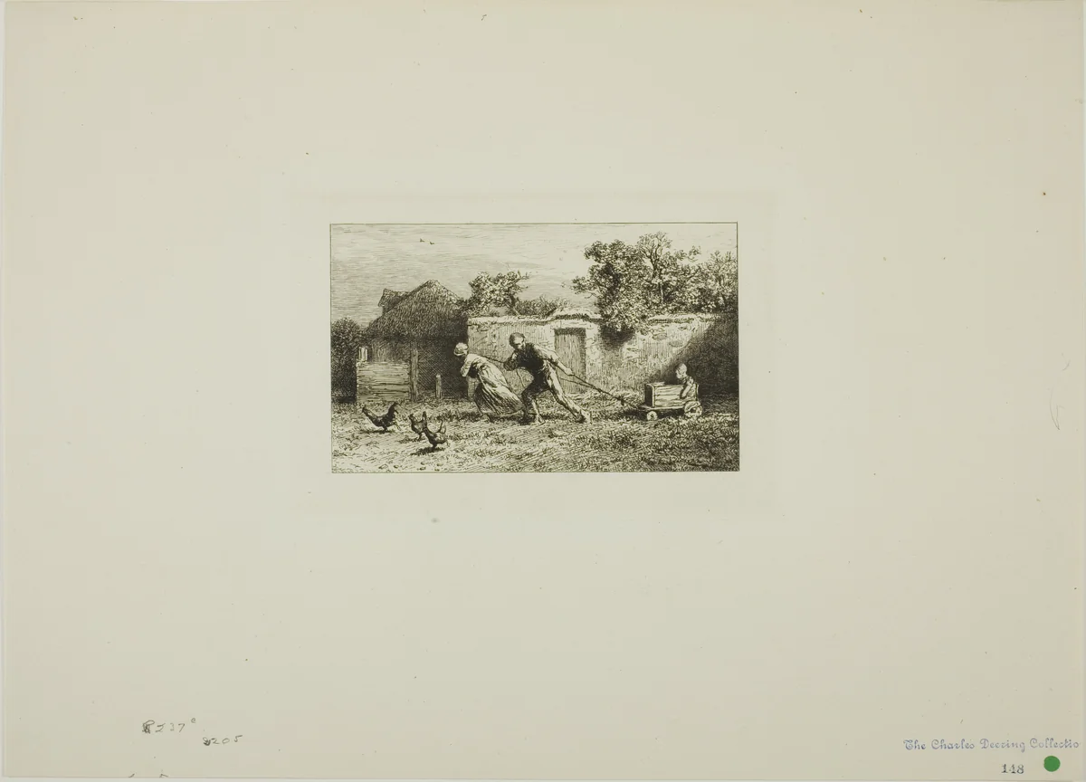 The Carriage by Charles-Émile Jacque, print, 1865