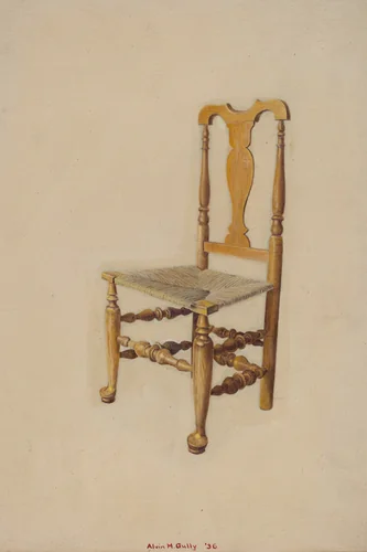 Queen Anne Side Chair by Alvin M. Gully, index of american design, 1936