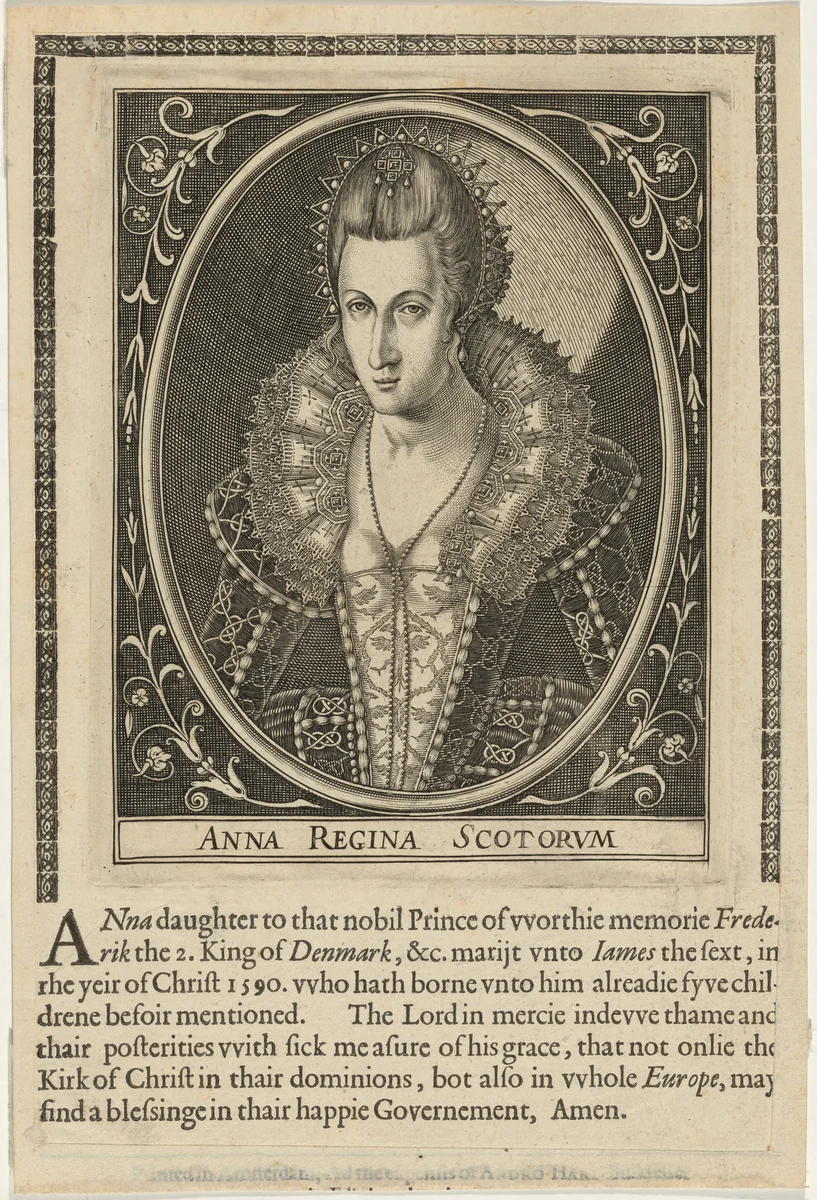 Anne of Denmark, Queen of James VI of Scotland by Unknown 19th Century, print, 1602