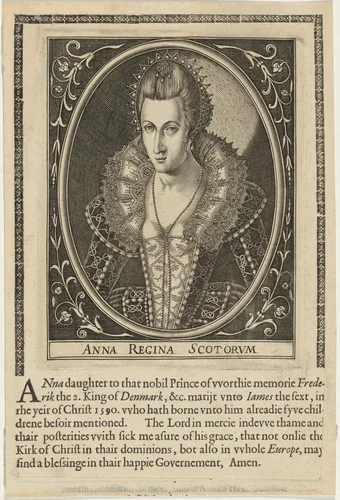 Anne of Denmark, Queen of James VI of Scotland by Unknown 19th Century, print, 1602