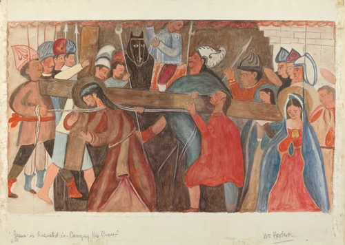 Station of the Cross No. 5: "Jesus is Assisted in Carrying His Cross" by William Herbert, index of american design, 1936