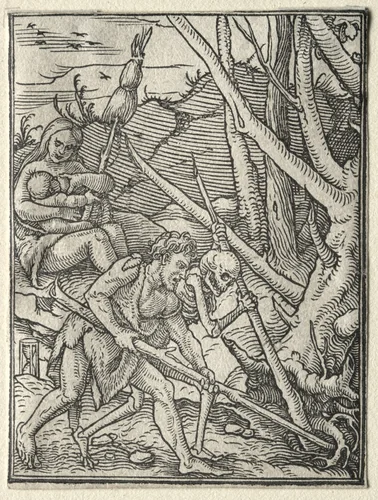 The Dance of Death: Adam Tilling the Earth by Hans Holbein the Younger, print, 1521-1531