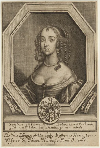 Lady Katherine Harrington by William Faithorne, print, 1682