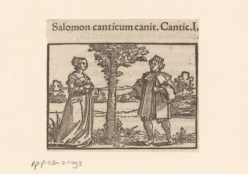 Salomo zingt voor de Shulamite by anonymous, print, 1530-1533