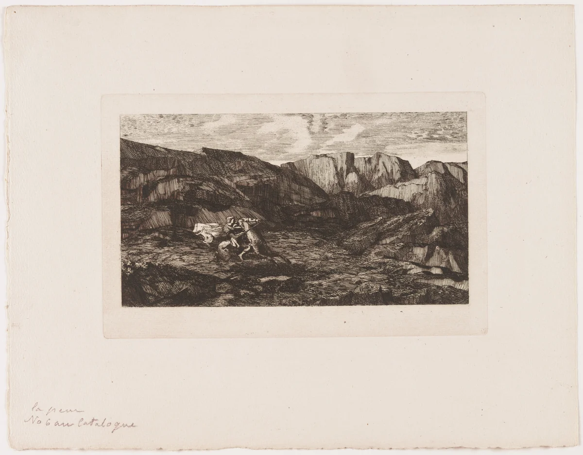 Fear (La Peur) by Odilon Redon, print, 1866