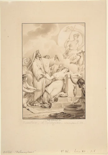 The Sacrifice of Iphigenia by Jean Michel Moreau le Jeune, drawing, 1810