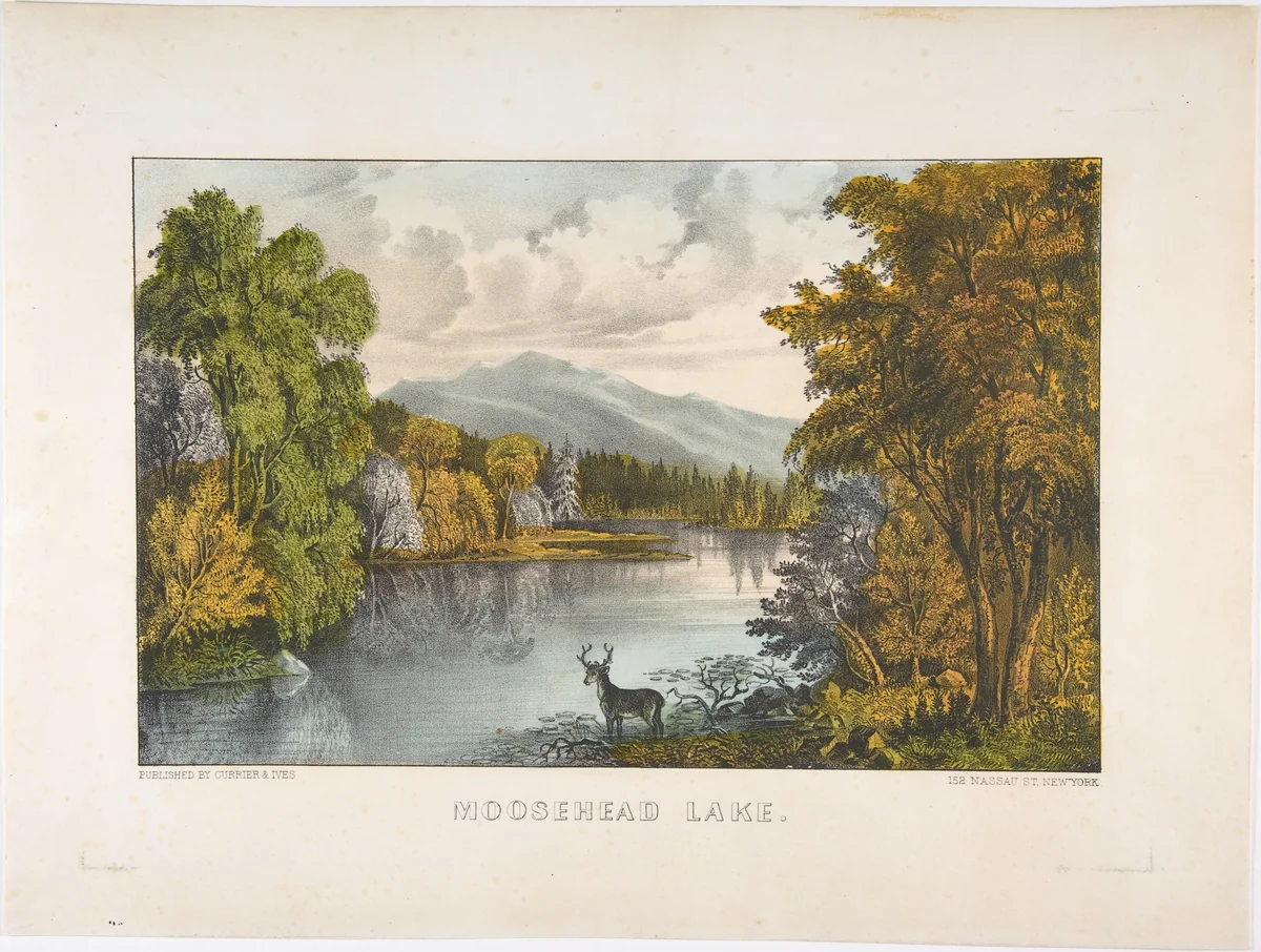 Moosehead Lake, Maine by Currier & Ives, print, 1857-1871