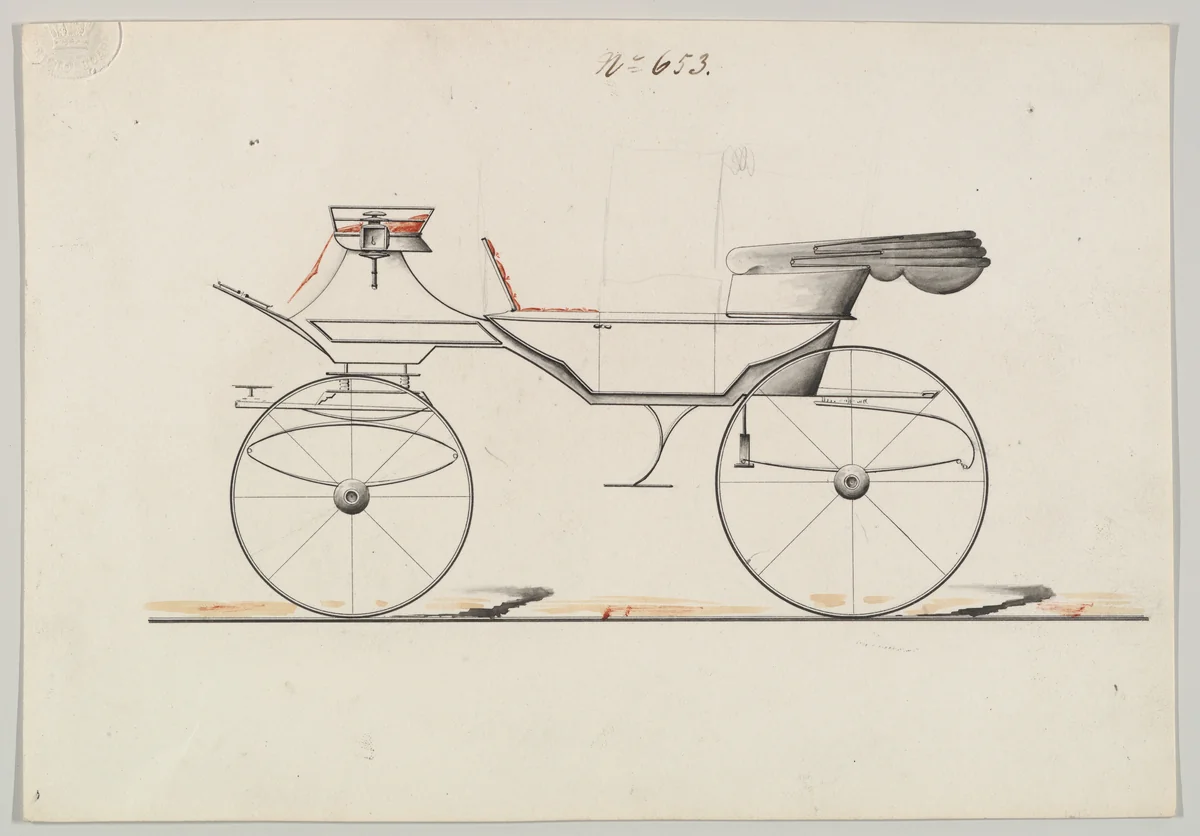 Design for Vis-à-vis, no. 653 by Brewster & Co., drawing, 1850-1870
