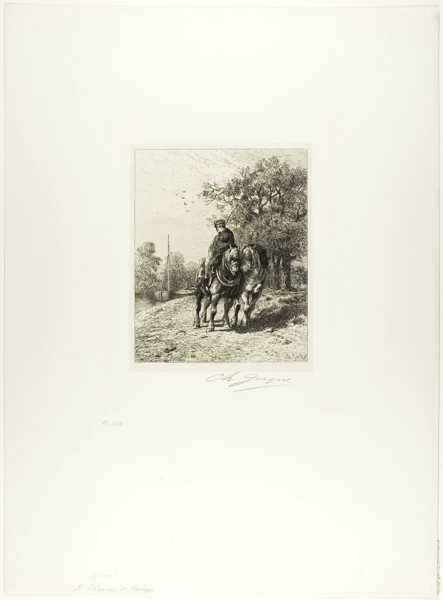 The Towpath by Charles-Émile Jacque, print, 1859-1869