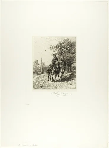 The Towpath by Charles-Émile Jacque, print, 1859-1869