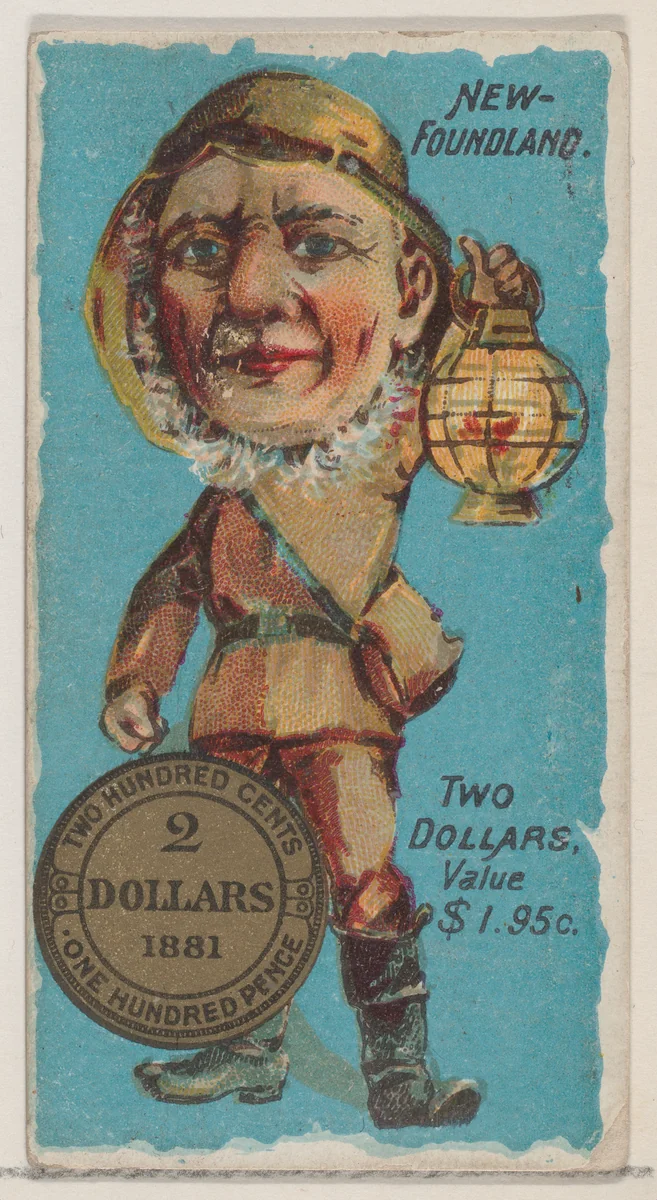 Newfoundland, Two Dollars, from the series Coins of All Nations (N72, variation 2) for Duke brand cigarettes by W. Duke, Sons & Co., print, 1889