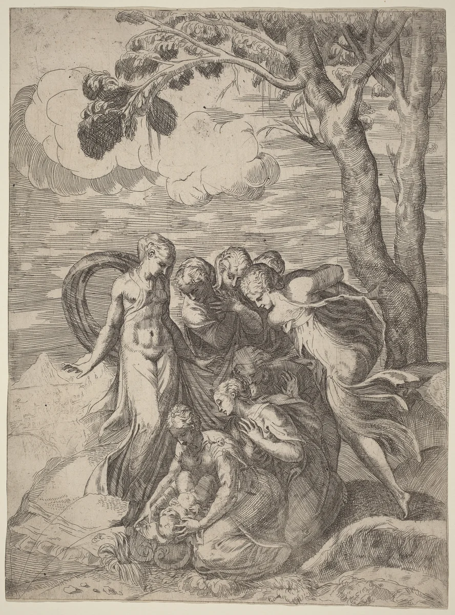 The Finding of Moses by Battista Angolo del Moro
Andrea Meldolla, print, 1515-1573