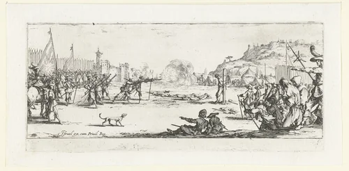 Strafmaatregelen: het vuurpeloton by Jacques Callot, print, 1633