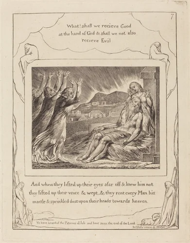Job's Comforters by William Blake, print, 1825