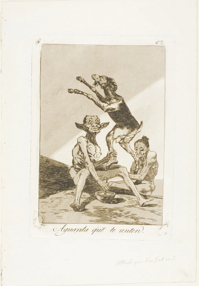 Wait till You've Been Anointed, plate 67 from Los Caprichos by Francisco José de Goya, print, 1797-1799