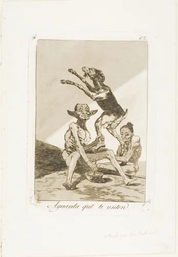 Wait till You've Been Anointed, plate 67 from Los Caprichos by Francisco José de Goya, print, 1797-1799