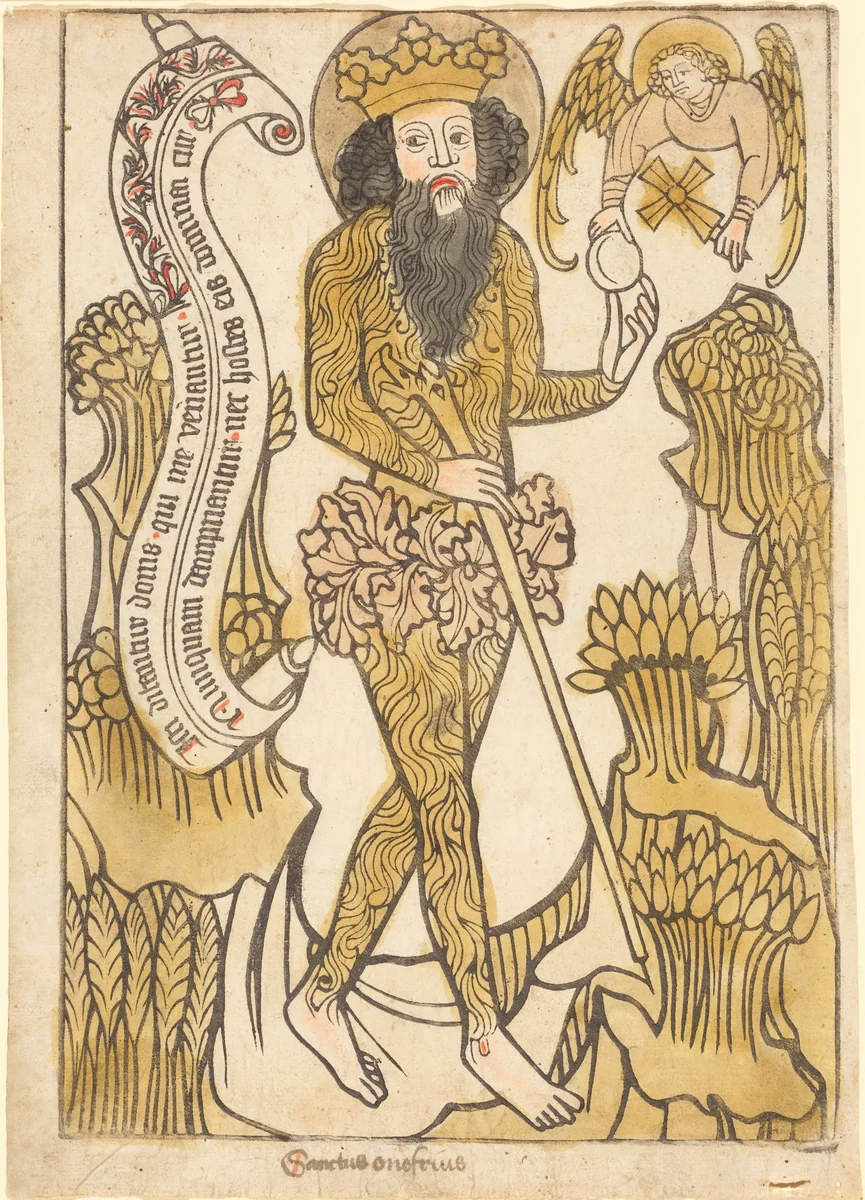 Saint Onuphrius by German 15th Century, print, 1450