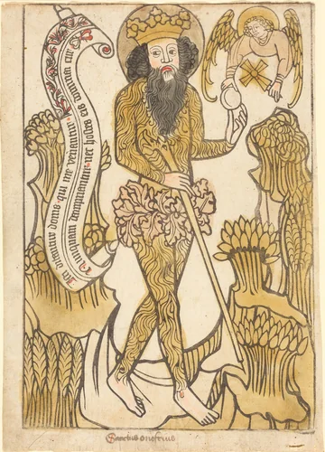 Saint Onuphrius by German 15th Century, print, 1450