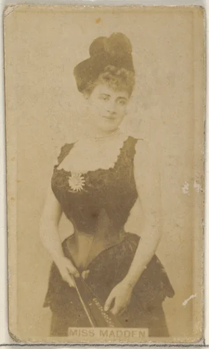 Miss Madden, from the Actors and Actresses series (N45, Type 8) for Virginia Brights Cigarettes by Allen & Ginter, photograph, 1885-1891