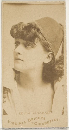 Edith Kingdon, from the Actors and Actresses series (N45, Type 1) for Virginia Brights Cigarettes by Allen & Ginter, photograph, 1885-1891
