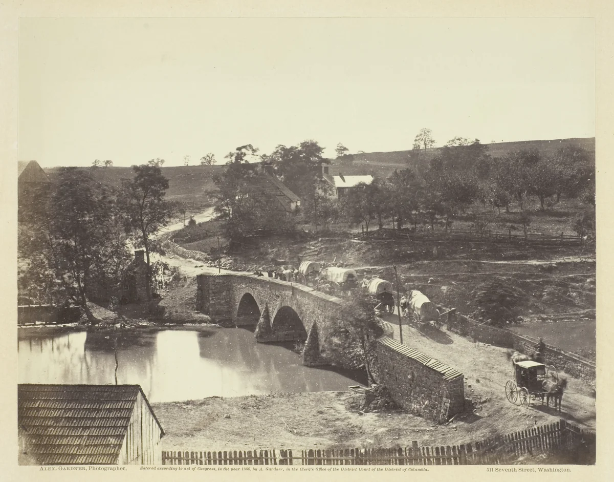 Antietam Bridge, Maryland by Barnard and Gibson, photograph, 1862