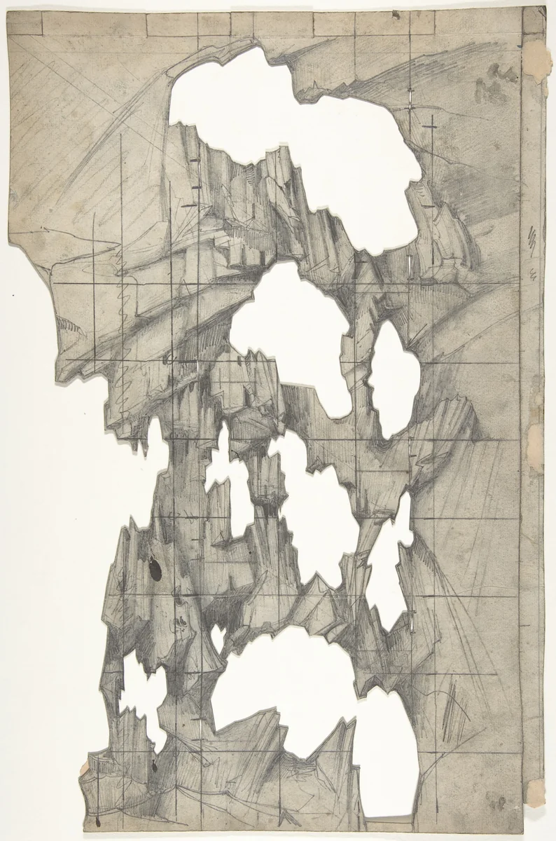 Design for a Stage Set at the Opéra, Paris by Eugène Cicéri, drawing, 1830-1890