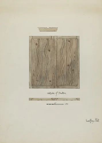Original Wooden Shutters from Monastery by Geoffrey Holt, index of american design, 1937
