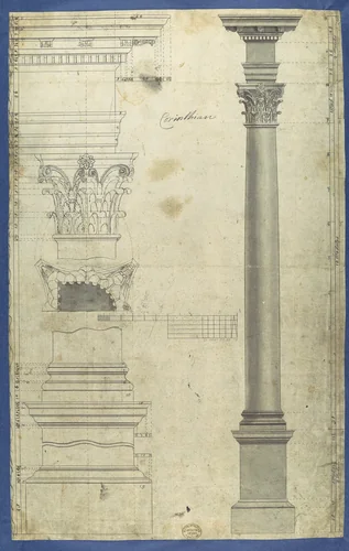 The General Proportions of the Corinthian Order, in Chippendale Drawings, Vol. I by Thomas Chippendale, drawing, 1753