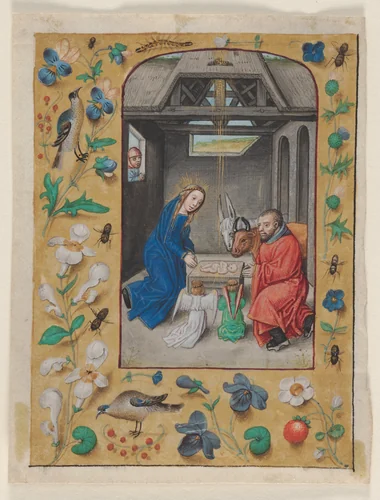 Leaf Excised from a Book of Hours: The Nativity by Master of the First Prayerbook of Maximillian, manuscript, 1475-1485