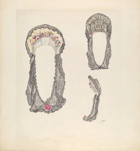 White Satin Bonnet by Aurelia Arbo, index of american design, 1936