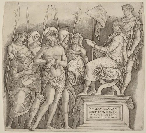 Christ before Pilate by Giovanni Antonio da Brescia, print, 1500-1505