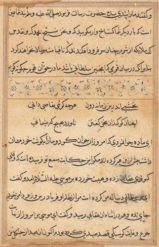 Page from Tales of a Parrot (Tuti-nama): text page by Unknown, painting, 1555-1565