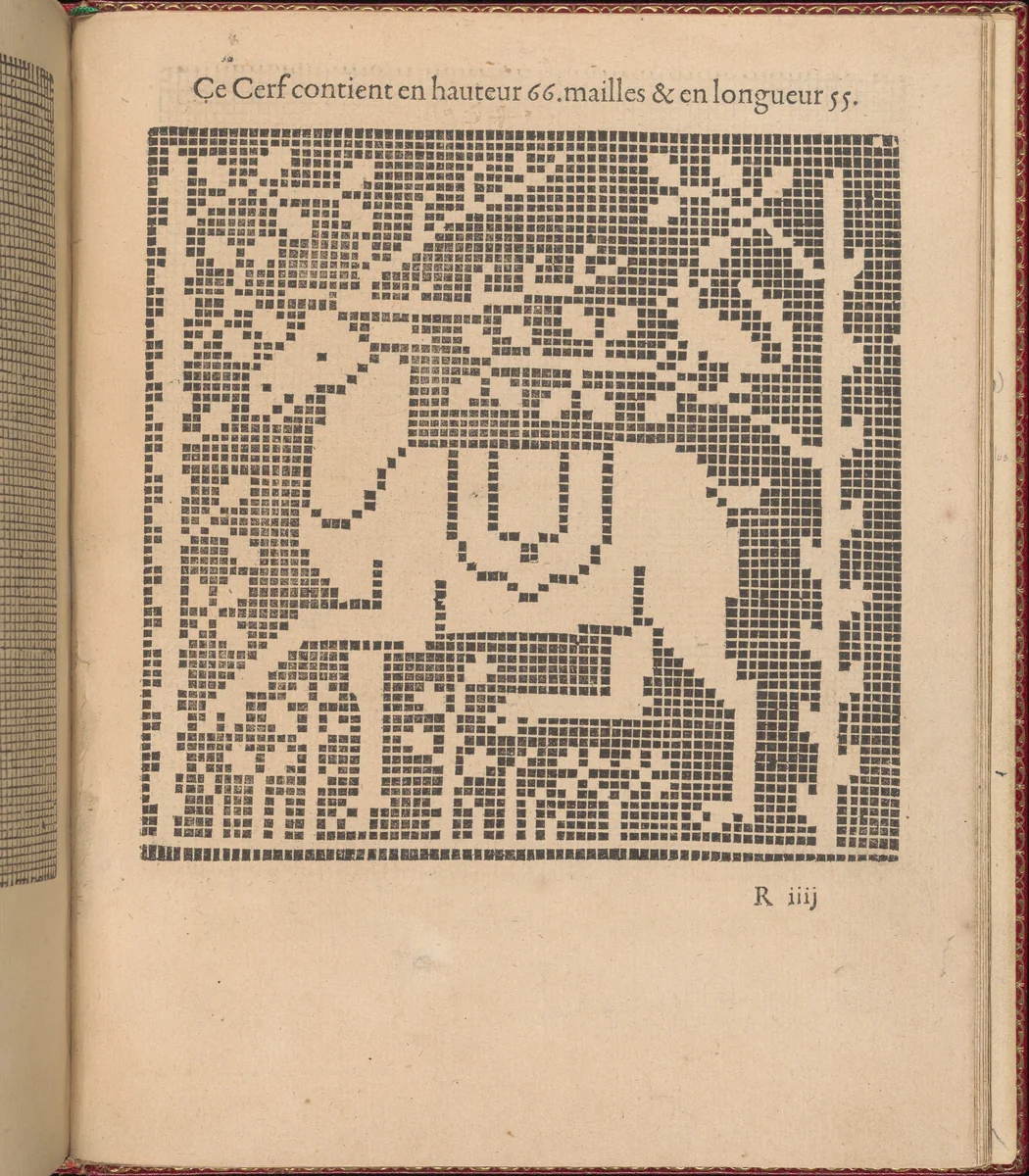 Les Singuliers et Nouveaux Portraicts... page 68 (recto) by Federico de Vinciolo, book, 1588