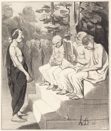 Télémaque interrogé par les sages by Honoré Daumier, print, 1842